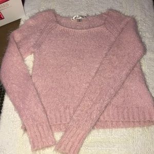 Fuzzy pink sweater